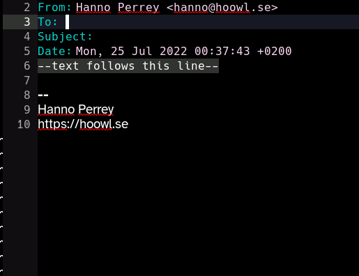 "Animation demonstrating the salutation completion using yassnippet and some made-up email addresses"
